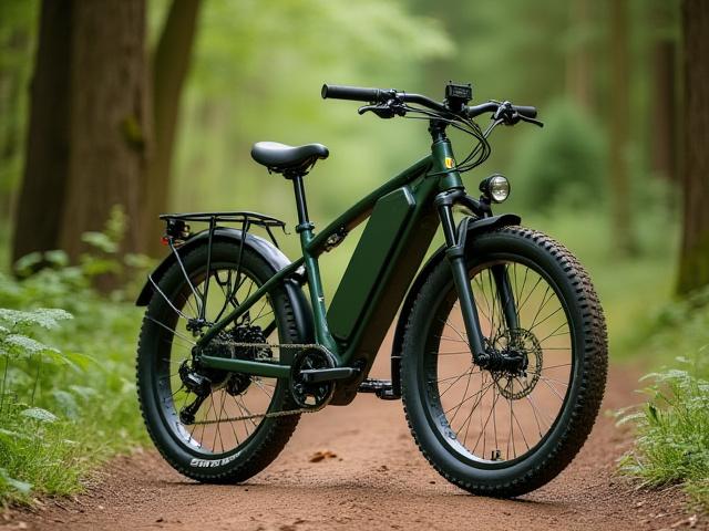 Electric Hybrid Bike on a nature trail